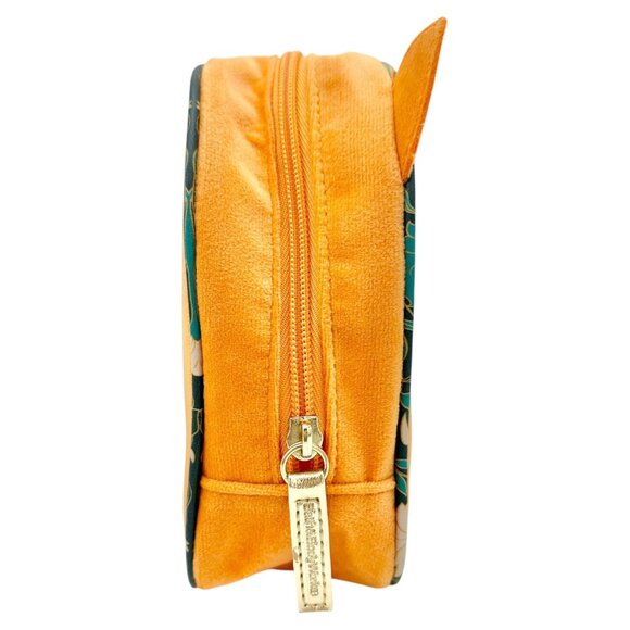 Bath & Body Works Orange Fox-Shaped Cosmetic Bag 6x6x2.5 Poly With Vinyl Trim - Picture 6 of 11